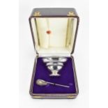 A cased Elizabeth II silver commemorative bowl and spoon, Sheffield, 1972, limited edition no 70 out