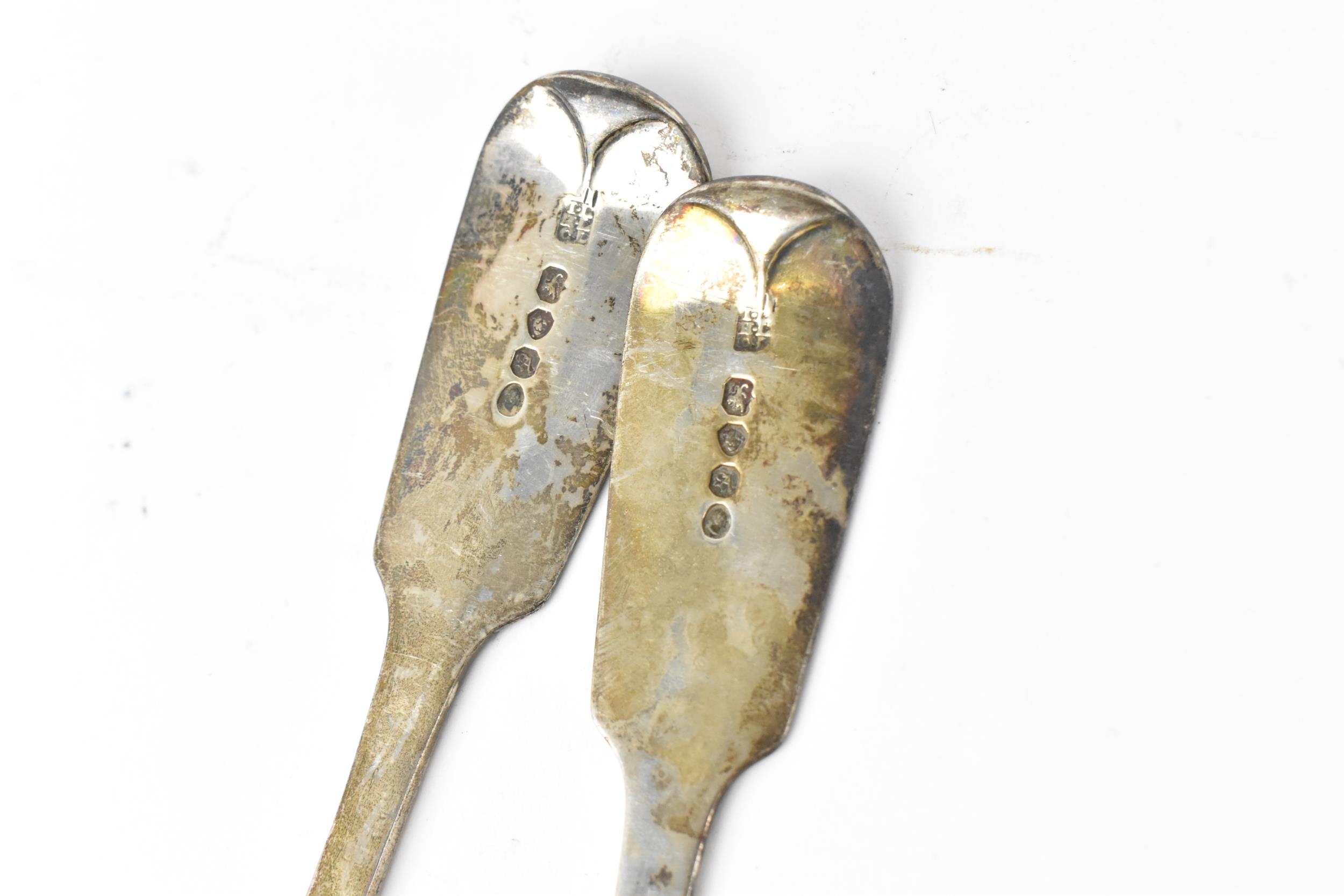 A pair of William IV silver tablespoons by John, Henry & Charles Lias, London 1836, in the fiddle - Image 3 of 4