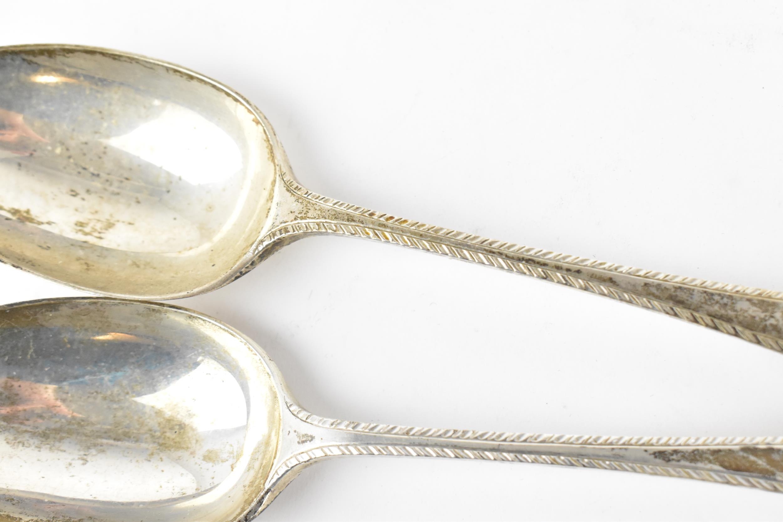 A pair of William IV silver tablespoons by John, Henry & Charles Lias, London 1836, in the fiddle - Image 2 of 4