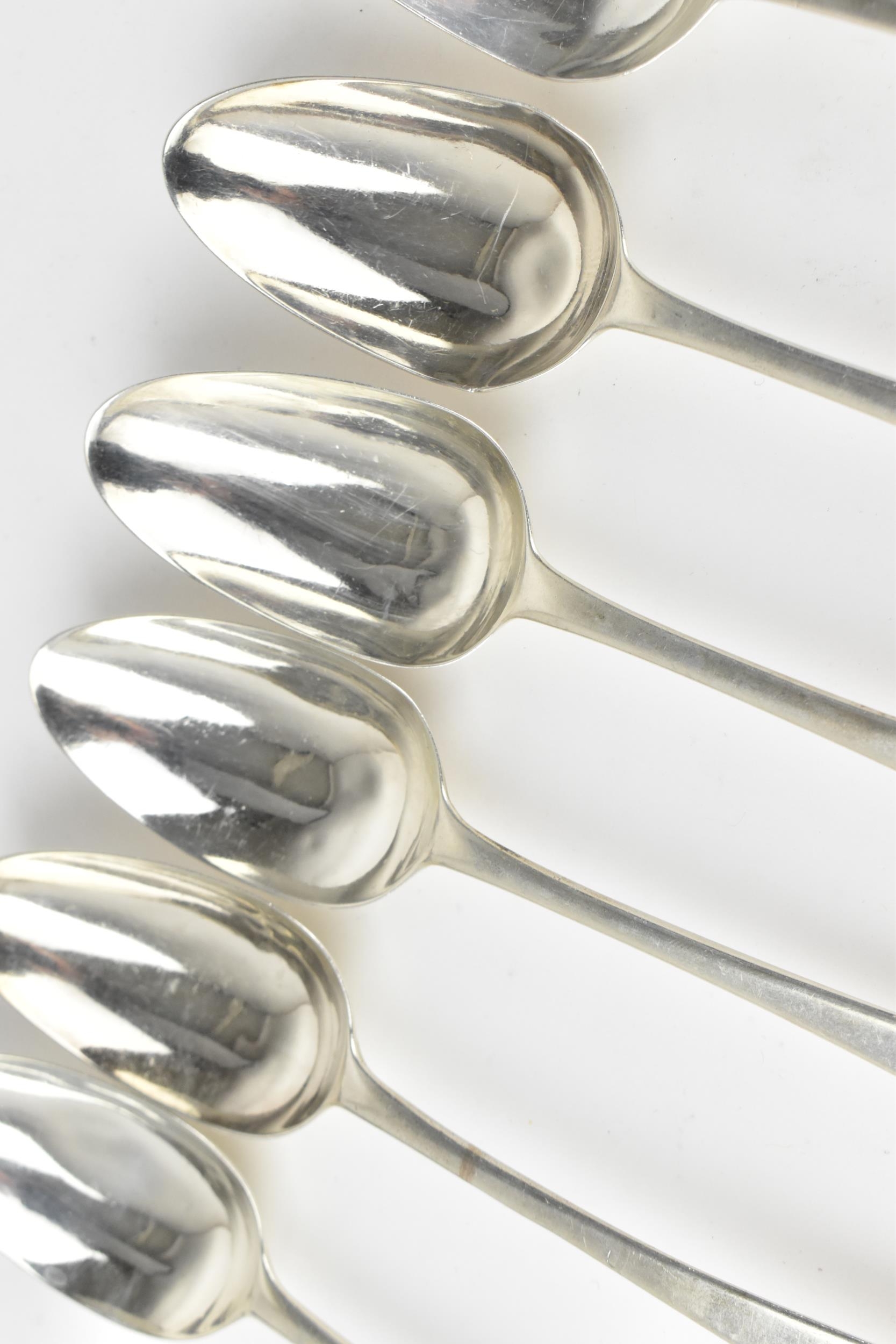 A set of five George III Irish silver tablespoons, London 1784, in the Old English pattern, with - Image 2 of 5