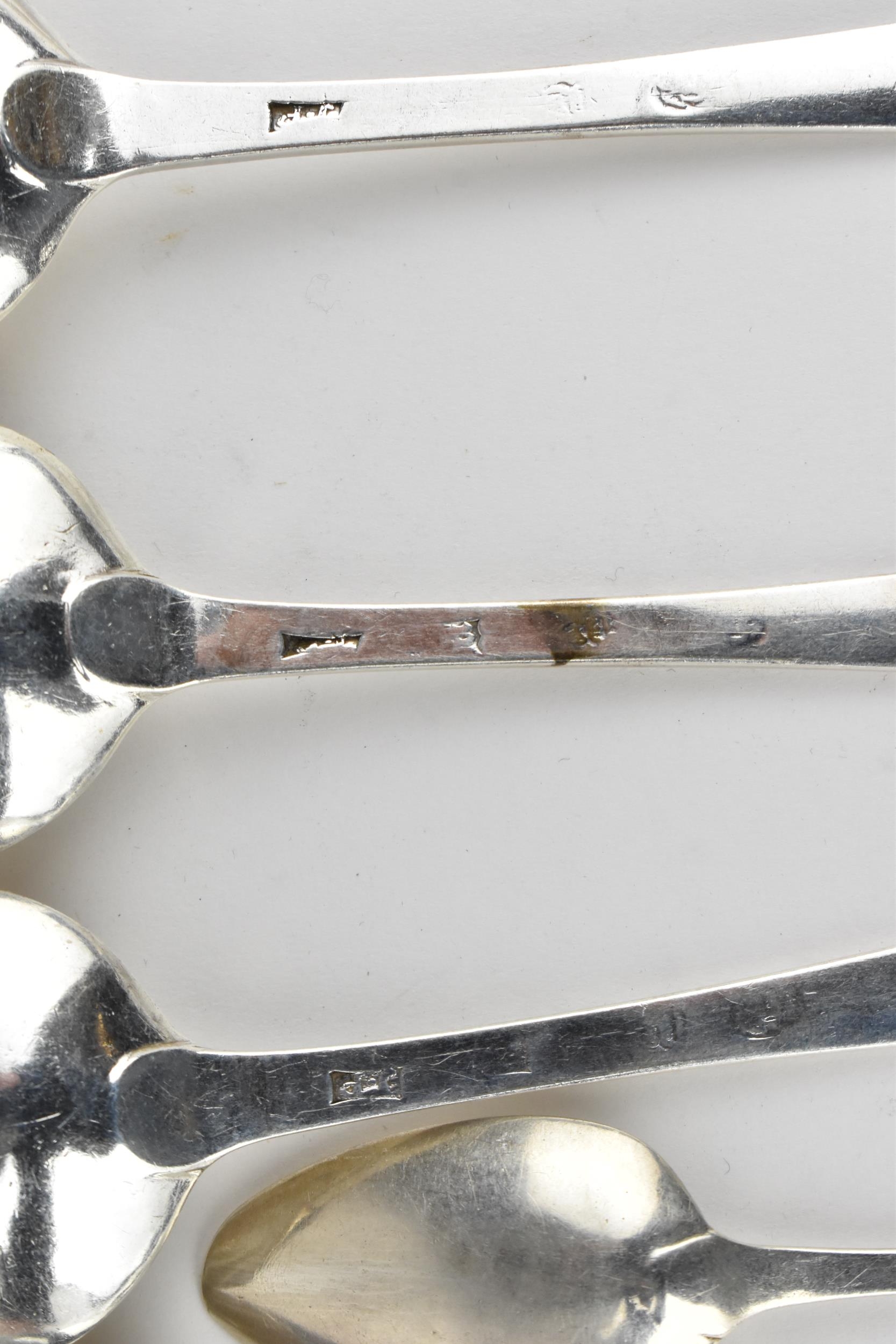 A collection of George III Irish silver tablespoons, comprising different dates and silversmiths, to - Image 8 of 11