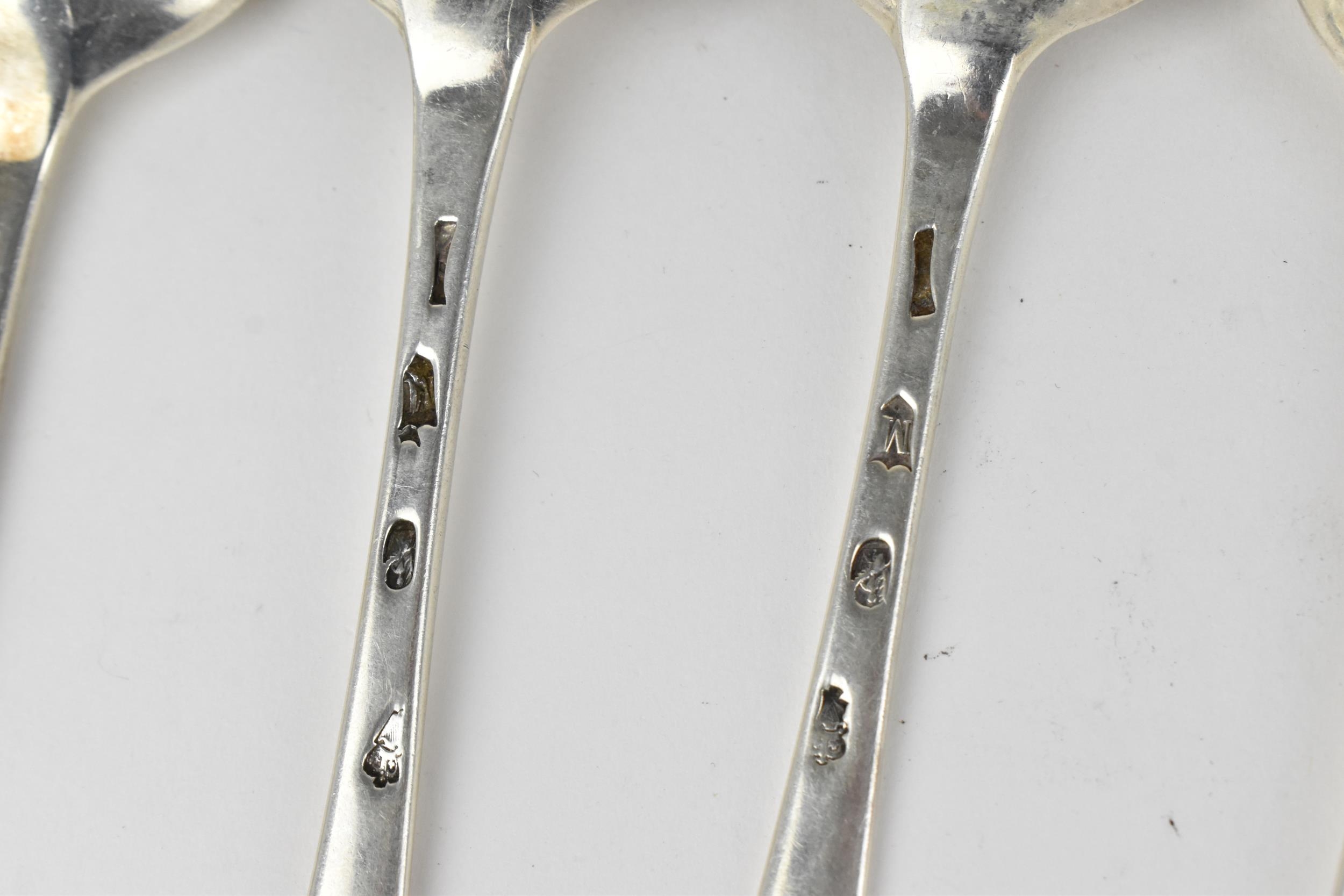 A set of five George III Irish silver tablespoons, London 1784, in the Old English pattern, with - Image 5 of 5