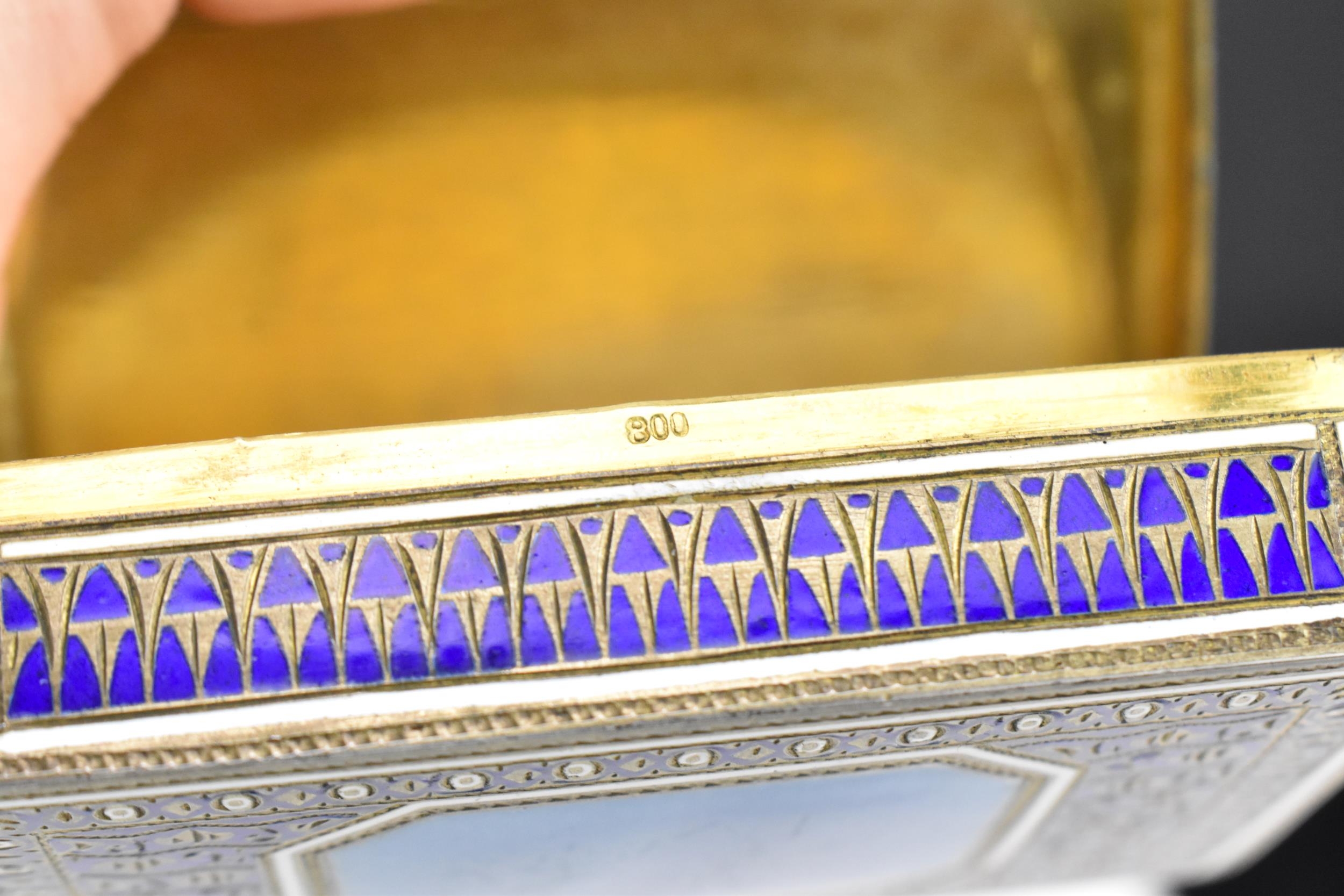 A European silver-gilt and enamel snuff box, early 20th century, possibly Italian, of rectangular - Image 7 of 7