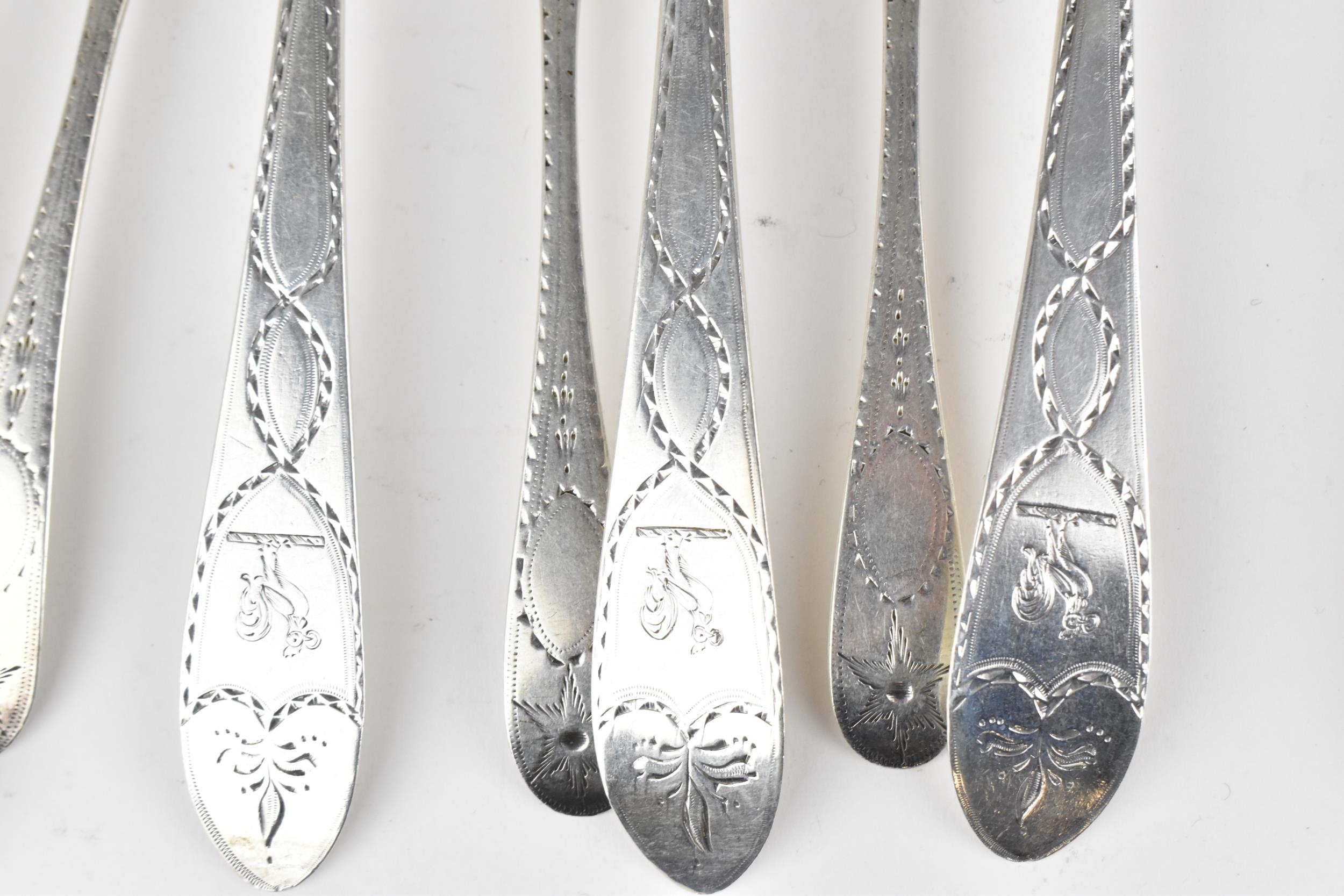 A collection of George III Irish silver tablespoons, comprising different dates and silversmiths, to - Image 4 of 11