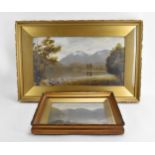 Duncan F. Melville (New Zealand) two works depicting mountain landscapes, oil on board, both signed,