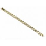 A 9ct yellow gold brick link bracelet, with box clasp, 18 cm long, weight 12 grams