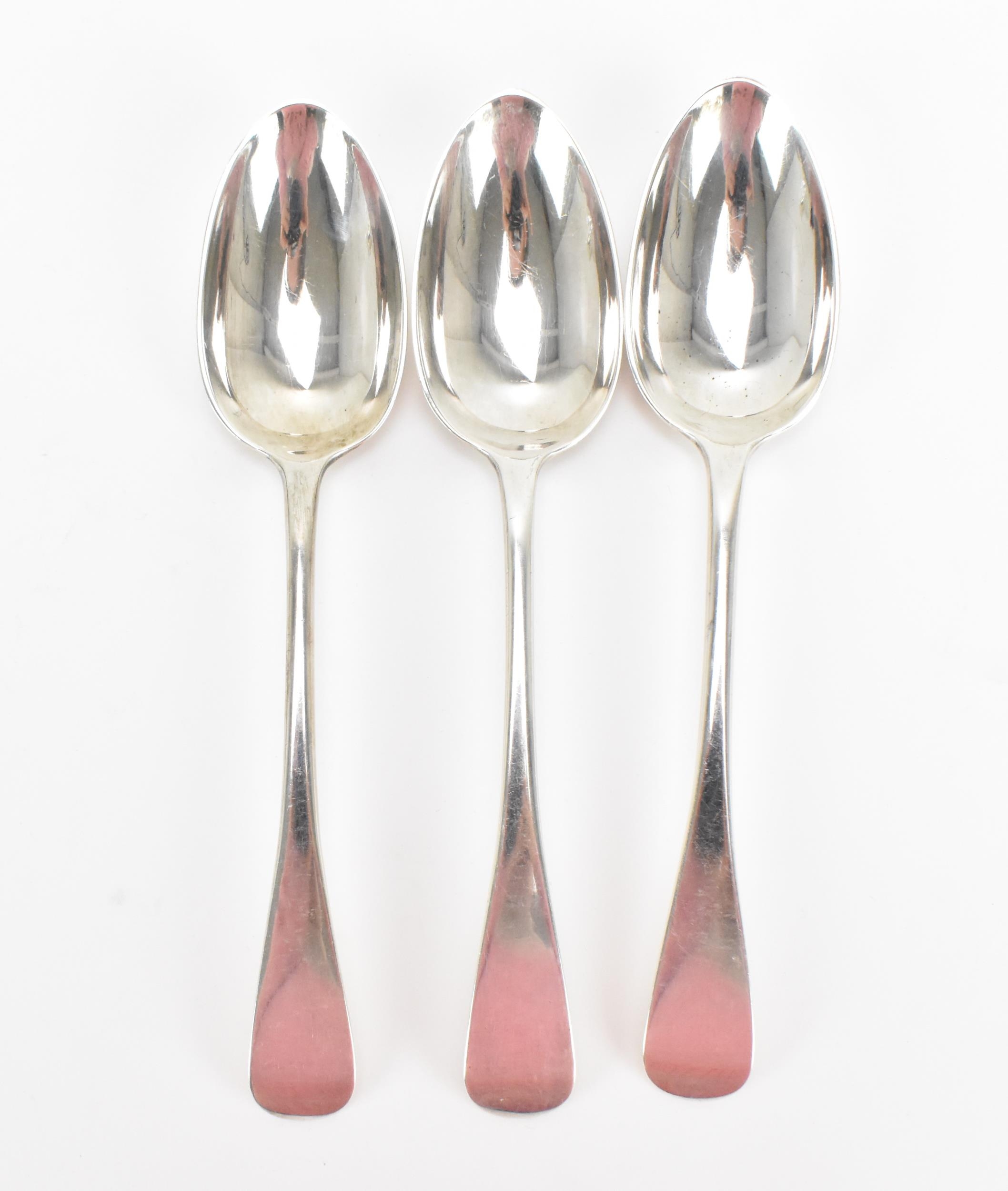 A set of three Victorian silver tablespoons by Samuel Whitford, London 1869, in the Old English