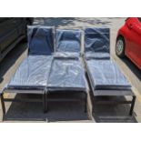 A set of three Casa sun loungers with loose cushions Location: