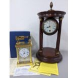 Two clocks to include a boxed Hester-Clarke 8-day carriage clock, with receipts and guarantee