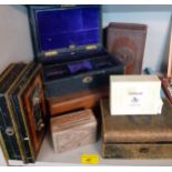 A quantity of vintage boxes to include a Victorian Jewellery box and a small cash tin, Location: 8:3