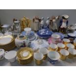 A mixed lot to include a Chinese famille rose ginger jar, Toby jug, Picquot tea/coffee set and other