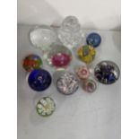 A collection of paperweight to include Caithness example, Millefiori and others Location: