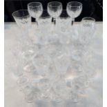 A collection of twenty two Waterford Lismore glasses to include wine glasses, brandy and others