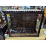 A Victorian stained wooden table cabinet with glazed front and sides 61cm x 73cm x 33cm Location: