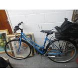 A California City Bike Hi-Tec 48CM bicycle, blue painted frame, with spare La Goon seat, and loose