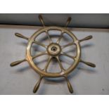 A 20th century brass eight handled ships wheel Location: