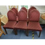 A set of six vintage, arched topped dining chairs on beech legs, Location: