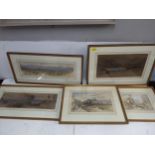 19th century watercolours to include topographical landscapes Pamplona and Hondarribia Spain, and