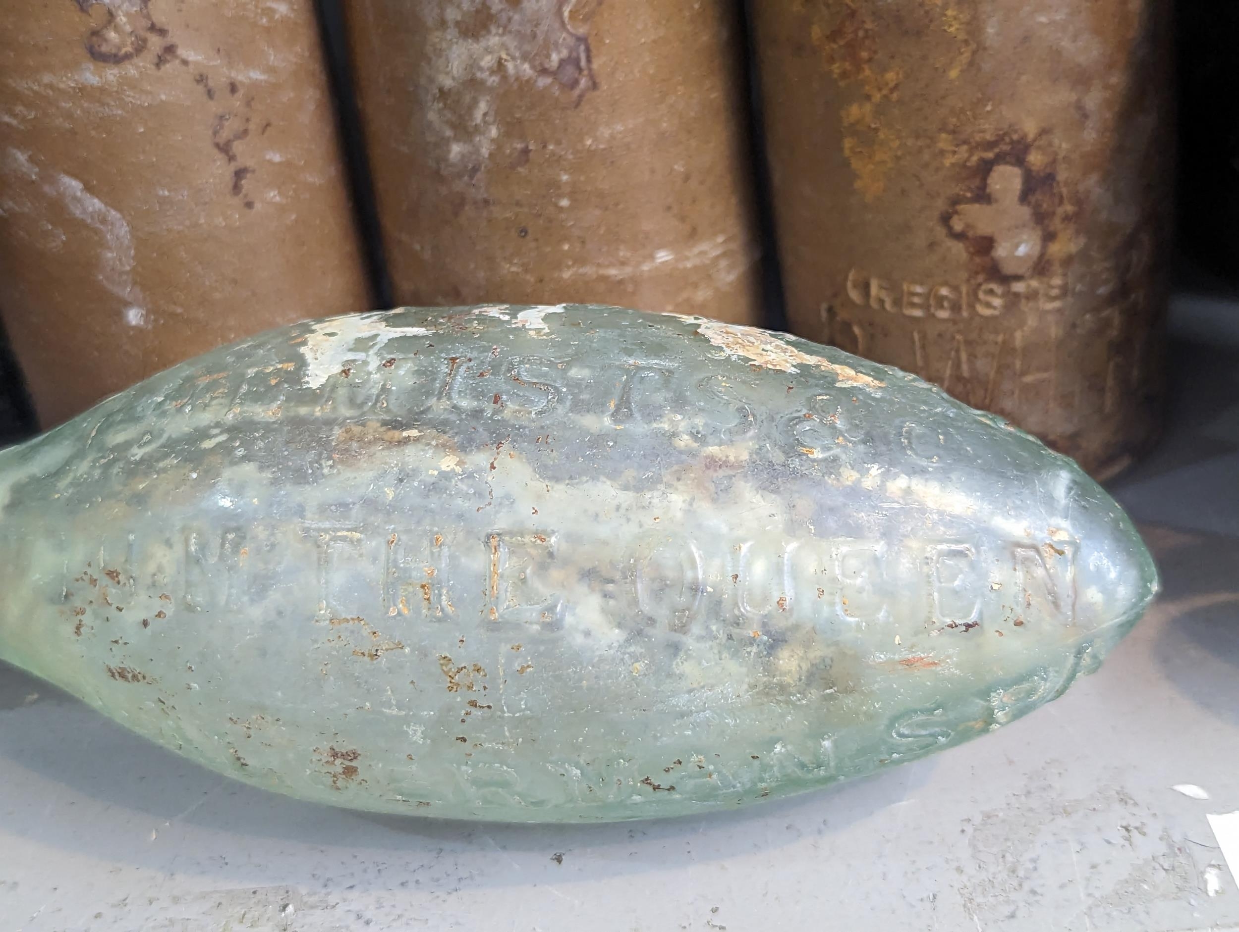 A group of mixed 18th/19th century glass and stoneware bottles and flasks A/F, to include - Image 4 of 7