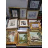A large mixed lot of pictures to include prints, oleographs and others Location: