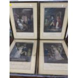 Barlototi - after George Morland - four engravings of domestic scenes 43cm x 29cm, framed and glazed