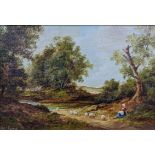 Laine Porter - oil on board entitled Rural Kentish Landscape, 16 x 10.5, framed
