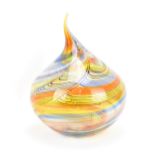 A large Italian glass vase by Afro Celotto, Murano, 1960s, of globular form with pulled solifleur