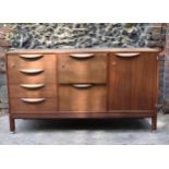 A mid-century teak filing cabinet/sideboard by Jens Risom for Jens Risom Design Ltd., 83.5 cm high x