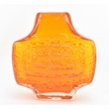 A Whitefriars tangerine 'TV' vase designed by Geoffrey Baxter (British, 1922-1985), pattern no.