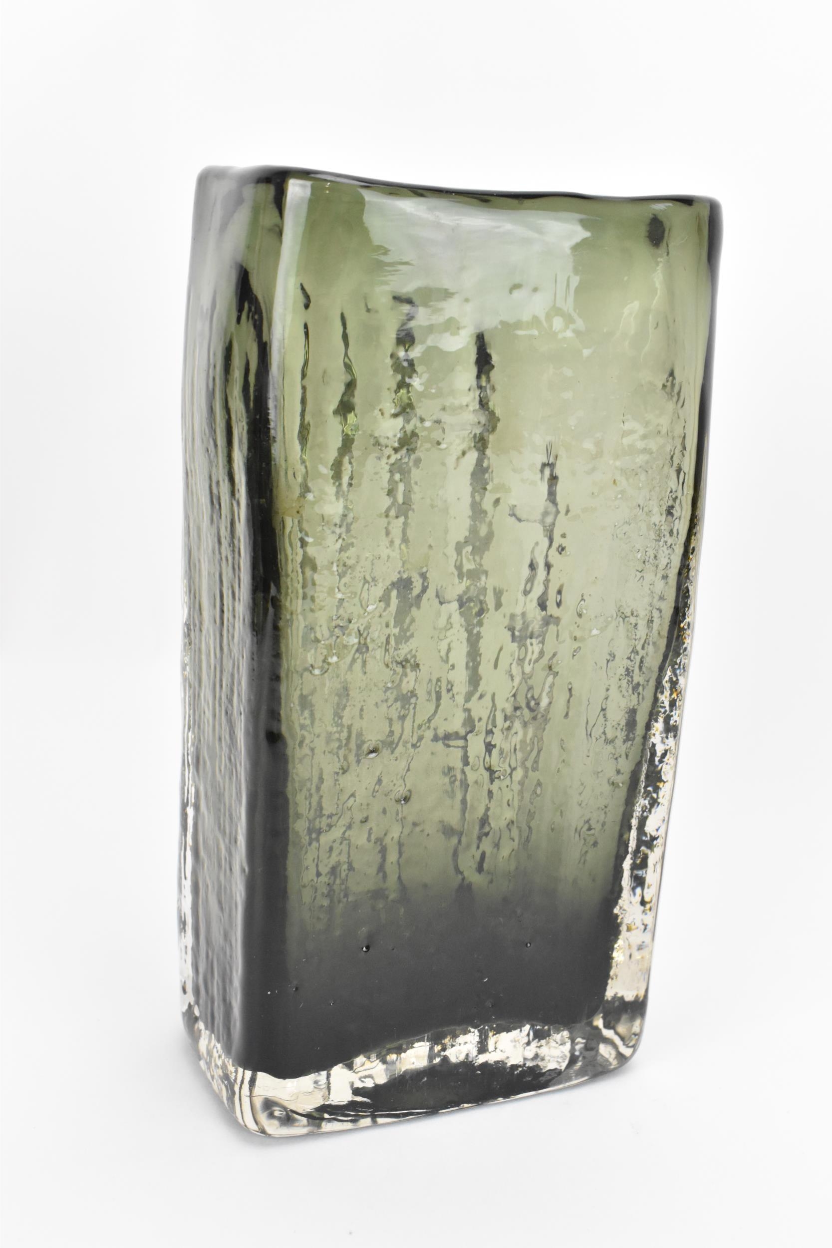 A Whitefriars willow 'bamboo' vase designed by Geoffrey Baxter, pattern 9669, with textured - Image 3 of 4