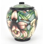 A Moorcroft pottery 'Aphrodite' limited edition lidded jar, designed by Shirley Hayes, painted by