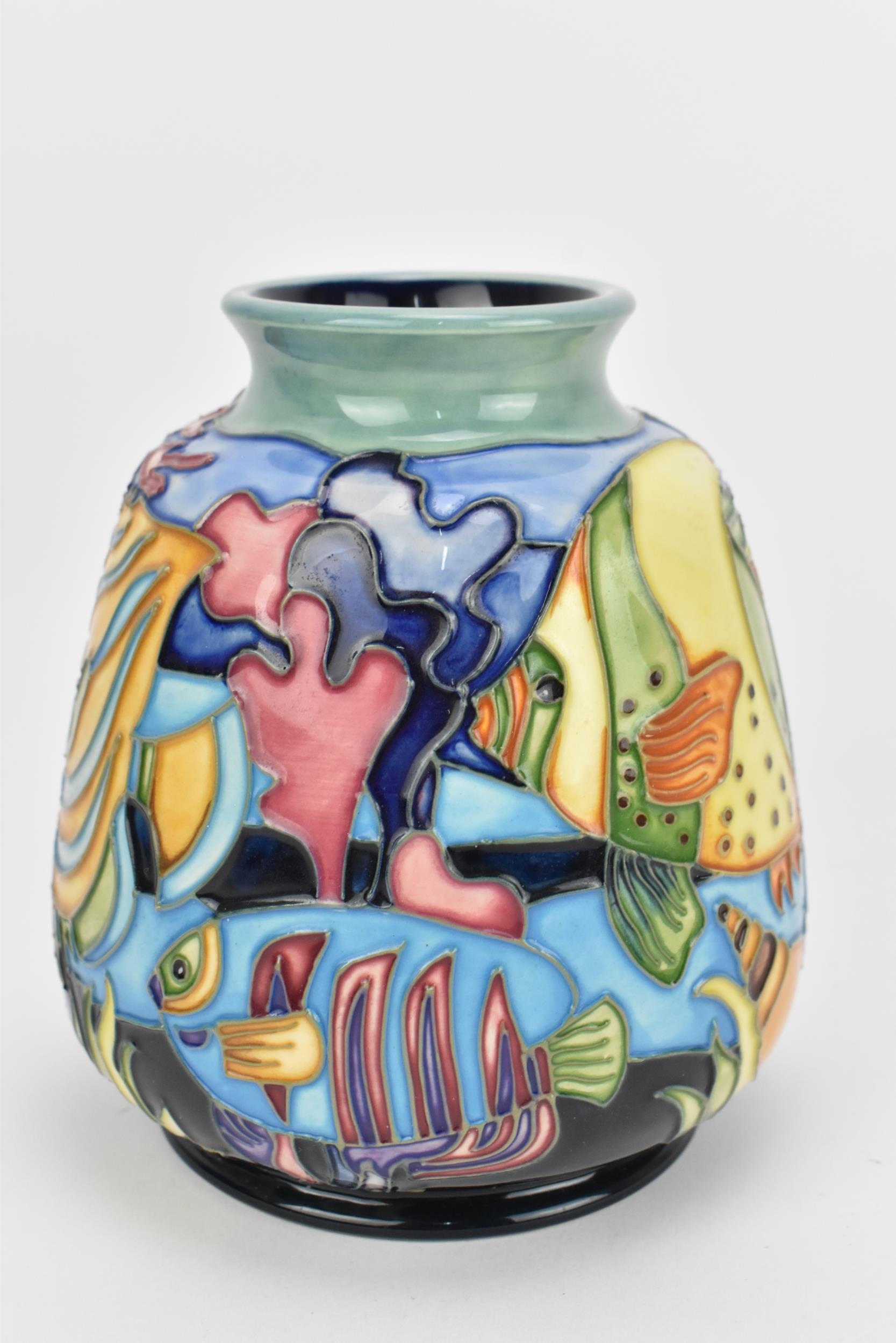 A Moorcroft Pottery vase in the 'Martinique' design by Jeanne McDougall, depicting coral reef - Image 4 of 5