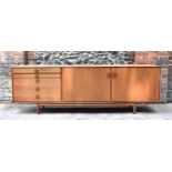 A teak G-plan model sideboard, unstamped- 76.5 cm x 235 cm x 48 cm