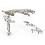 A mid/late century chrome plated Spirit of Ecstasy Rolls Royce car mascot, unmarked, 12 cm high,