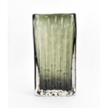A Whitefriars willow 'bamboo' vase designed by Geoffrey Baxter, pattern 9669, with textured