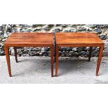 A pair of small 1960s Danish hardwood tables by Severin Hansen (1887-1964) for Haslev, with Danish