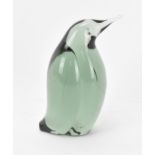 A Whitefriars arctic blue penguin model, designed by Vincente Boffo, circa 1960s, with smooth
