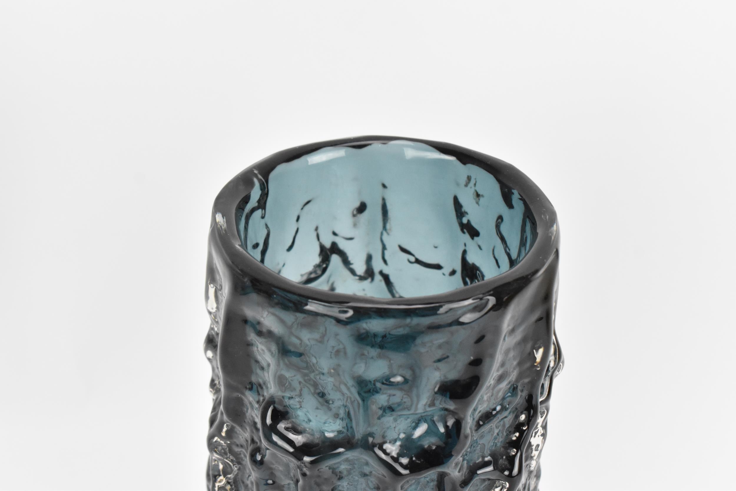 A Whitefriars indigo log vase designed by Geoffrey Baxter, with bark effect, 23 cm high - Image 2 of 4