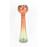 An Art Nouveau iridescent 'Pepita' vase by Josef Rindskopf, of tapered form with bulbous frill