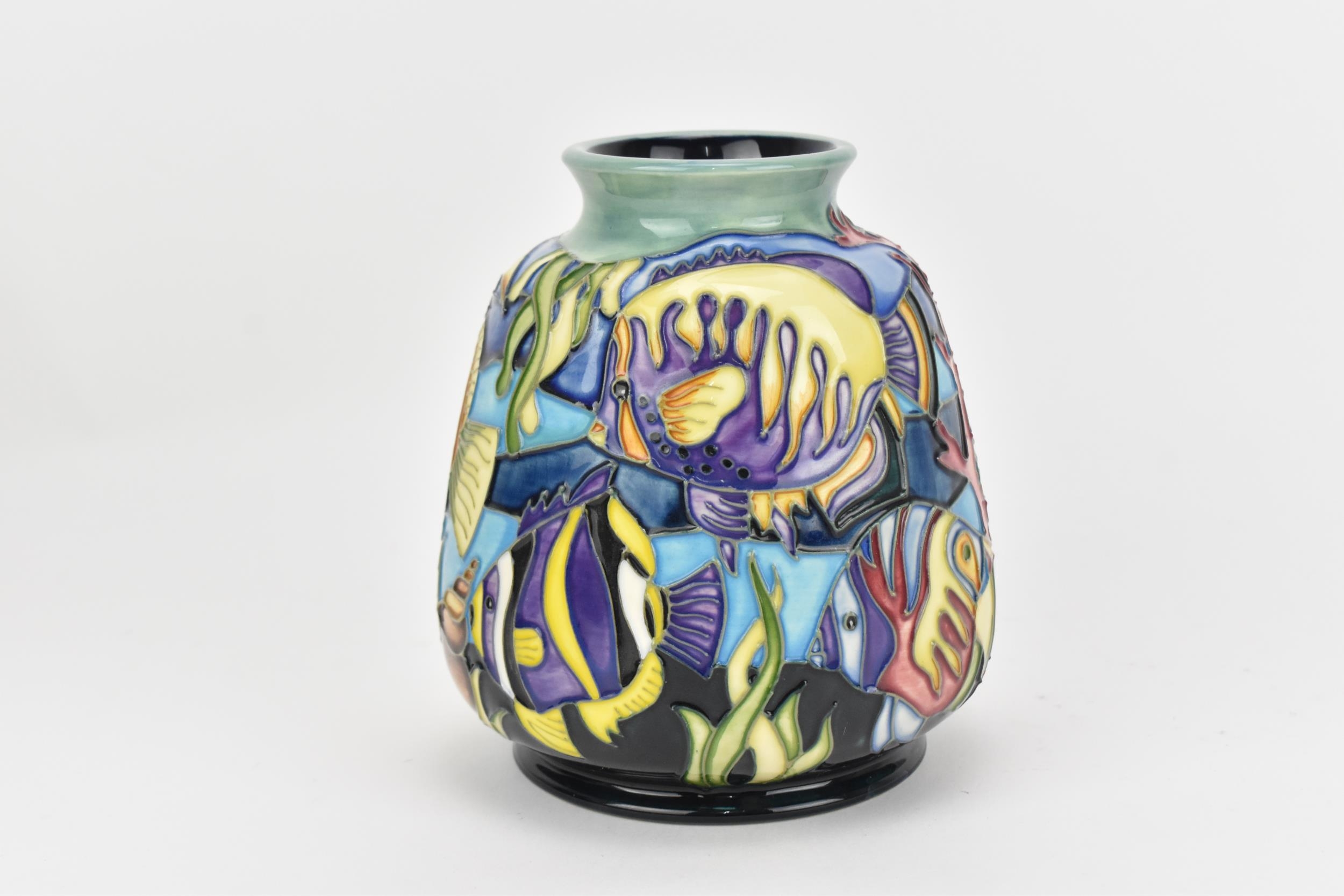 A Moorcroft Pottery vase in the 'Martinique' design by Jeanne McDougall, depicting coral reef - Image 2 of 5