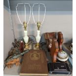 A mixed collection to include The Lord Roberts Memorial Fund stamp album, a pair of lamps, a Kodak