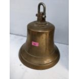 A large bronze bell with a later clapper, 26cm high, along with a box of keys Location: G