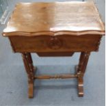 A 19th century French mahogany work table. Location:RAB