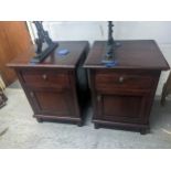 A pair of 20th century Indonesian bed side cabinets Location: