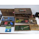 Engineers tools - a Coventry Gauge Matrix, Mitre gauges, set squares, contained in a chest with