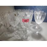 Fifteen mixed pedestal wine glasses to include Stuart Crystal Location: 3.1