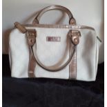 Gucci- A 1990's GG Supreme small 'Joy Boston' Handbag in cream coated and monogrammed canvas with