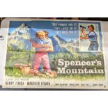 Film Poster - UK Quad folded, Spencers Mountain Henry Fonda, 30 inches x 40 inches, art by Tom