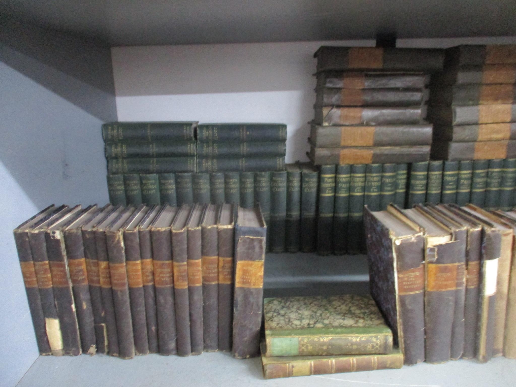 A quantity of 18th, 19th century and later books to include The Works of George Eliot, and - Image 2 of 4