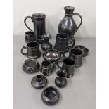 A collection of Prinknash ceramics to include vases, tankards, jugs and other items Location:4.4